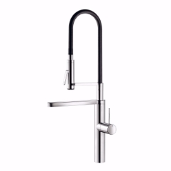 Picture of KWC ONO Küche edelstahl A 220 Hebelmischer EasyLock - einfache Auszugbrausenrückführung Schwenkau, Stahl, schwenkbar, flex-PEX 3/8", Art.Nr. : 10.151.423.700FL