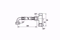 Bild von KWC Waschtisch Zubehör chromeline Anschluss-Set zu Sicherheitsthermostatischer Vormischer Anschlussgewi, chromeline, zu Si-Therm.Vorm., Art.Nr. : 12.000.610.000