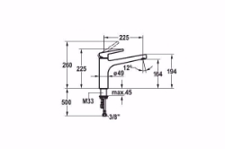 Bild von KWC SUNO Küche chromeline A 225 Hebelmischer Schwenkauslauf 160° Strahlregler-Mundstück, chromeline, flex-PEX 3/8", Art.Nr. : 10.175.023.000FL