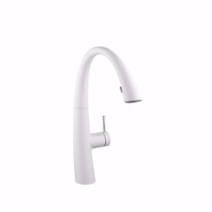 Bild von KWC ZOE Küche glacier white A 215 Hebelmischer Ausziehbare Umstellbrause verdeckt ergonomische Ausz, glacier white, seitenbedient, flex-PEX 3/8", mit Steckernetzteil Z.635.582, Art.Nr. : 10.201.122.150FL