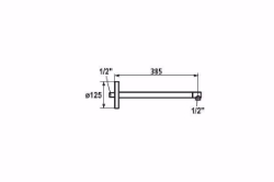 Bild von KWC Brausenarm Wand L385, chromeline, Rosette rund, Art.Nr. : 26.000.811.000