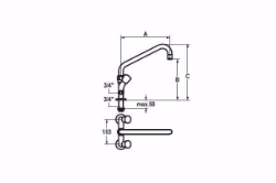 Bild von KWC GASTRO Stand schwbar A300, Chromeline T490 AD 153, Art.Nr. : K.24.42.43.000C74