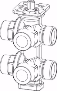 Bild von IMI Hydronic Engineering TA-6-Wege-Ventil DZR DN 15, Eurokonus, Art.Nr. : 32203130403