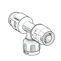 Bild von Geberit PushFit Übergangs-T-Stück mit MasterFix d20mm d1=MF20mm d2=20mm, Art.Nr. : 651.504.00.1