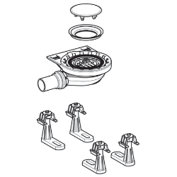 Bild von Geberit Setaplano Duschwannenablauf mit 4 Füssen Siphonierhöhe 30mm, d40mm, Art.Nr. : 154.020.00.1