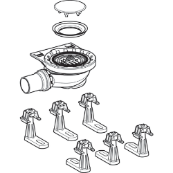 Bild von Geberit Setaplano Duschwannenablauf mit 6 Füssen Siphonierhöhe 50mm, d56mm, Art.Nr. : 154.014.00.1