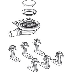 Bild von Geberit Setaplano Duschwannenablauf mit 6 Füssen Siphonierhöhe 30mm, d40mm, Art.Nr. : 154.021.00.1