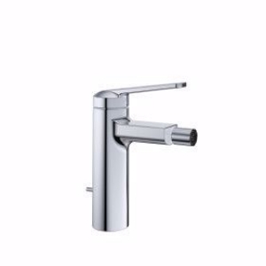 Bild von KWC DOMO , 6.0 Bidet chromeline A 110 Hebelmischer Auslauf fest Kugelgelenk-Neoperl® Caché®, chromeline, mit Ablaufventil, flex-PEX 3/8", Art.Nr. : 13.661.041.000FL