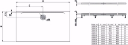 Bild von Laufen PRO - Duschwanne, aus Verbundwerkstoff Marbond, superflach, rechteckig, Ablauf an langer Seite, 1600 x 800 x 33,  000, weiss , Art.Nr. : H2109540000001