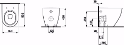 Bild von Laufen PRO - Stand-WC, Tiefspüler, mit Spülrand, Abgang waagerecht/senkrecht, 530 x 360 x 430,  400, LCC-weiss , Art.Nr. : H8229524000001