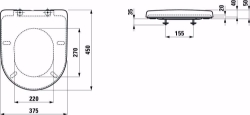 Bild von Laufen PRO - WC-Sitz mit Deckel 'universal', abnehmbar, mit Absenkautomatik, für Hohlraumbefestigung, 450 x 375 x 55,  000, weiss , Art.Nr. : H8939590000001