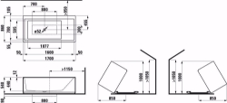 Bild von Laufen KARTELL BY LAUFEN - Freistehende Badewanne, aus Mineralgusswerkstoff Sentec, mit Armaturenbank in Längsrichtung links, mit Überlaufspalt, mit Hubsystem, 1700 x 860 x 540, mit Sensor-St für beleuchtetem Ueberlaufspalt  000, weiss, Art.Nr. : H2243320006161