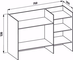 Bild von Laufen KARTELL BY LAUFEN - Regal 'Sound-rack', Kunststoff, 810 x 610 x 325,   085, rauchgrau  , Art.Nr. : H3893310850001