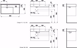 Bild von Laufen KARTELL BY LAUFEN - Waschtisch, Ablage rechts, mit verdecktem Ablauf, 900 x 460 x 120 000, weiss 1 Hahnloch/ohne Überlauf, Art.Nr. : H8103380001111