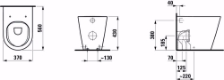 Bild von Laufen KARTELL BY LAUFEN - Stand-WC 'rimless', Tiefspüler, ohne Spülrand, Abgang waagerecht/senkrecht, 560 x 370 x 430, 757, weiss matt, Art.Nr. : H8233377570001