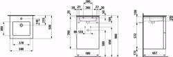 Bild von Laufen KARTELL BY LAUFEN - Komplettset 500 mm, Waschtisch 'slim' mit Waschtischunterbau mit 2 Schubladen, inkl. Schubladen-Ordnungssystem, 500 x 500 x 725, 1 Hahnloch 640, weiss matt, Art.Nr. : H8603316401041