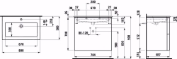 Bild von Laufen KARTELL BY LAUFEN - Komplettset 800 mm, Waschtisch 'slim' mit Waschtischunterbau mit 2 Schubladen, inkl. Schubladen-Ordnungssystem, 800 x 500 x 725, 1 Hahnloch 640, weiss matt, Art.Nr. : H8603356401041