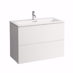 Bild von Laufen KARTELL BY LAUFEN - Komplettset 1000 mm, Waschtisch 'slim' mit Waschtischunterbau mit 2 Schubladen, inkl. Schubladen-Ordnungssystem, 1000 x 500 x 725, 1 Hahnloch 642, Schiefergrau matt, Art.Nr. : H8603376421041