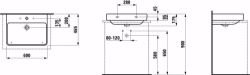 Bild von Laufen Pro S - Aufsatz-Waschtisch, 600 x 465 x 175, 000, weiss, 1 Hahnloch, Art.Nr. : H8169630001041