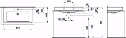 Bild von Laufen Pro S - Aufsatz-Waschtisch, 850 x 460 x 175, 400, LCC-weiss, 1 Hahnloch, Art.Nr. : H8169654001041