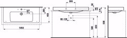 Bild von Laufen Pro S - Aufsatz-Waschtisch, 1050 x 460 x 175, 000, weiss, 1 Hahnloch, Art.Nr. : H8169660001041