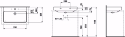 Bild von Laufen Pro S - Aufsatz-Waschtisch, 700 x 465 x 175, 000, weiss, 1 Hahnloch, Art.Nr. : H8169670001041