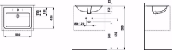 Bild von Laufen Pro S - Einbauwaschtisch von oben, 560 x 440 x 173, 000, weiss, ohne Hahnloch, Art.Nr. : H8189630001091