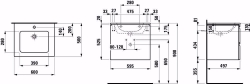 Bild von Laufen Pro S - Komplettset 600 mm, Waschtisch 'slim' mit Waschtischunterbau 'Pro' mit 2 Schubladen, inkl. Schubladen-Ordnungssystem, 600 x 500 x 545, 423, wenge, 1 Hahnloch, Art.Nr. : H8619614231041