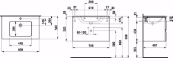 Bild von Laufen Pro S - Komplettset 800 mm, Waschtisch 'slim' mit Waschtischunterbau 'Pro' mit 2 Schubladen, inkl. Schubladen-Ordnungssystem, 800 x 500 x 545, 423, wenge, 1 Hahnloch, Art.Nr. : H8619634231041