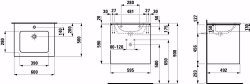 Bild von Laufen Pro S - Komplettset 600 mm, Waschtisch 'slim' mit Waschtischunterbau 'Base' mit 2 Schubladen, inkl. Schubladen-Ordnungssystem, 600 x 500 x 610, 261, weiss hochglanz, 1 Hahnloch, Art.Nr. : H8649602611041