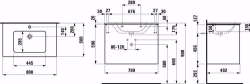 Bild von Laufen Pro S - Komplettset 800 mm, Waschtisch 'slim' mit Waschtischunterbau 'Base' mit 2 Schubladen, inkl. Schubladen-Ordnungssystem, 800 x 500 x 610, 260, weiss matt, 1 Hahnloch, Art.Nr. : H8649612601041