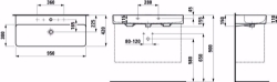 Bild von Laufen VAL - Waschtisch VAL 95X42 WEISS, 000 weiss, 1 Hahnloch, 950 x 420 x 115, Art.Nr. : H8102870001041