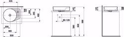 Bild von Laufen VAL - Waschtisch-Schale, mit Halbnasszone bzw. Armaturenbank, 757 weiss matt, 1 Hahnloch/ohne Überlauf, 500 x 400 x 125, Art.Nr. : H8122817571111