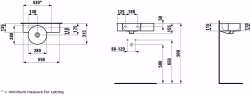 Bild von Laufen VAL - Handwaschbecken rund, Ablage rechts, schneidbar bis 430 mm, 400 LCC-weiss, 1 Hahnloch links, 550 x 315 x 155, Art.Nr. : H8152834001051