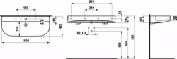 Bild von Laufen SONAR - Waschtisch SONAR 100X42 WS MATT, 757 weiss matt, 1 Hahnloch, 1000 x 420 x 145, Art.Nr. : H8103477571041