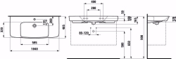 Bild von Laufen MODERNA R - Waschtisch unterbaufähig MODERNA R 104X46 WS MATT, 757 weiss matt, 1 Hahnloch, 1045 x 470 x 170, Art.Nr. : H8135467571041