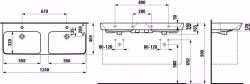 Bild von Laufen MODERNA R - Doppelwaschtisch unterbaufähig MODERNA R 124X46 BEIGE, 018 beige, 1 Hahnloch, 1240 x 465 x 165, Art.Nr. : H8145420181041