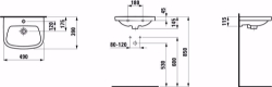 Bild von Laufen MODERNA R - Handwaschbecken MODERNA R 49X39 PERGAMO, 049 perga, ohne Hahnloch, 490 x 390 x 155, Art.Nr. : H8155420491091