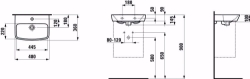 Bild von Laufen MODERNA R - Handwaschbecken, unterbaufähig, 049 perga, 1 Hahnloch, 480 x 360 x 145, Art.Nr. : H8155430491041