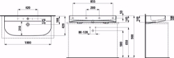 Bild von Laufen SONAR - Aufsatz-Waschtisch, 400 LCC-weiss, 3 Hahnlöcher, 1000 x 420 x 145, Art.Nr. : H8163474001081