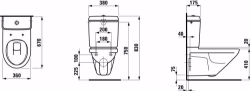 Bild von Laufen MODERNA R - Wand-WC 'rimless' für Spülkasten, Tiefspüler, ohne Spülrand, 037 manha, 670 x 360 x 340, Art.Nr. : H8205490370001