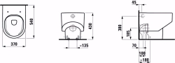 Bild von Laufen SONAR - Stand-WC 'rimless', Tiefspüler, ohne Spülrand, Abgang waagerecht/senkrecht, 757 weiss matt, 540 x 370 x 430, Art.Nr. : H8233417570001