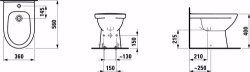 Bild von Laufen MODERNA R - Standbidet MODERNA R 56X36 WEISS, 000 weiss, 1 Hahnloch, 560 x 360 x 400, Art.Nr. : H8325420003021