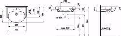 Bild von Laufen THE NEW CLASSIC - Waschtisch unterbaufähig NEWCLASSIC 60X48 LCC WS, 400 LCC-weiss, 1 Hahnloch, 600 x 480 x 165, Art.Nr. : H8138534001041