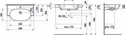 Bild von Laufen THE NEW CLASSIC - Waschtisch unterbaufähig NEWCLASSIC 80X48 WEISS, 000 weiss, 1 Hahnloch, 800 x 480 x 165, Art.Nr. : H8138550001041