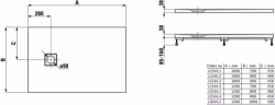 Bild von Laufen SOLUTIONS - Duschwanne, aus Verbundwerkstoff Marbond, rechteckig, Ablauf Seite, 000 weiss, 1200 x 700 x 38, Art.Nr. : H2134430000001