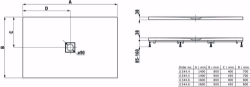 Bild von Laufen SOLUTIONS - Duschwanne, aus Verbundwerkstoff Marbond, rechteckig, Ablauf Mitte, 000 weiss, 1400 x 800 x 38, Art.Nr. : H2134440000001