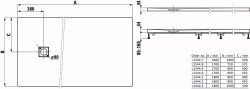 Bild von Laufen SOLUTIONS - Duschwanne, aus Verbundwerkstoff Marbond, rechteckig, Ablauf Seite, 000 weiss, 1800 x 800 x 44, Art.Nr. : H2144410000001