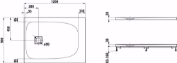 Bild von Laufen SOLUTIONS - Duschwanne, aus Verbundwerkstoff Marbond, superflach, rechteckig, auch für flächenbündigen Einbau geeignet, 035 sand, 1250 x 950 x 78, Art.Nr. : H2154440350001