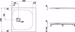 Bild von Laufen SOLUTIONS - Duschwanne, aus Verbundwerkstoff Marbond, superflach, quadratisch, auch für flächenbündigen Einbau geeignet, 000 weiss, 1000 x 1000 x 40, Art.Nr. : H2164410000001